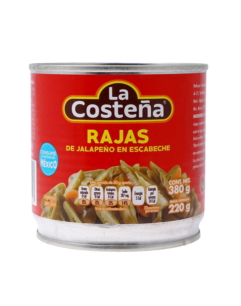 Chile Jalapeño en Rajas "La Costeña" (380 gr)